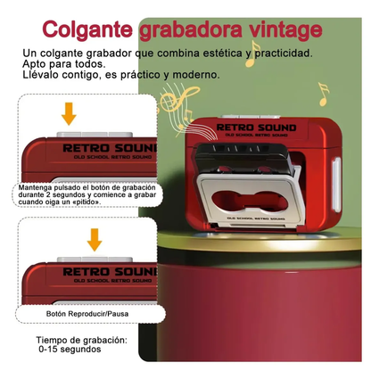 Llavero Retro Con Mini Grabadora