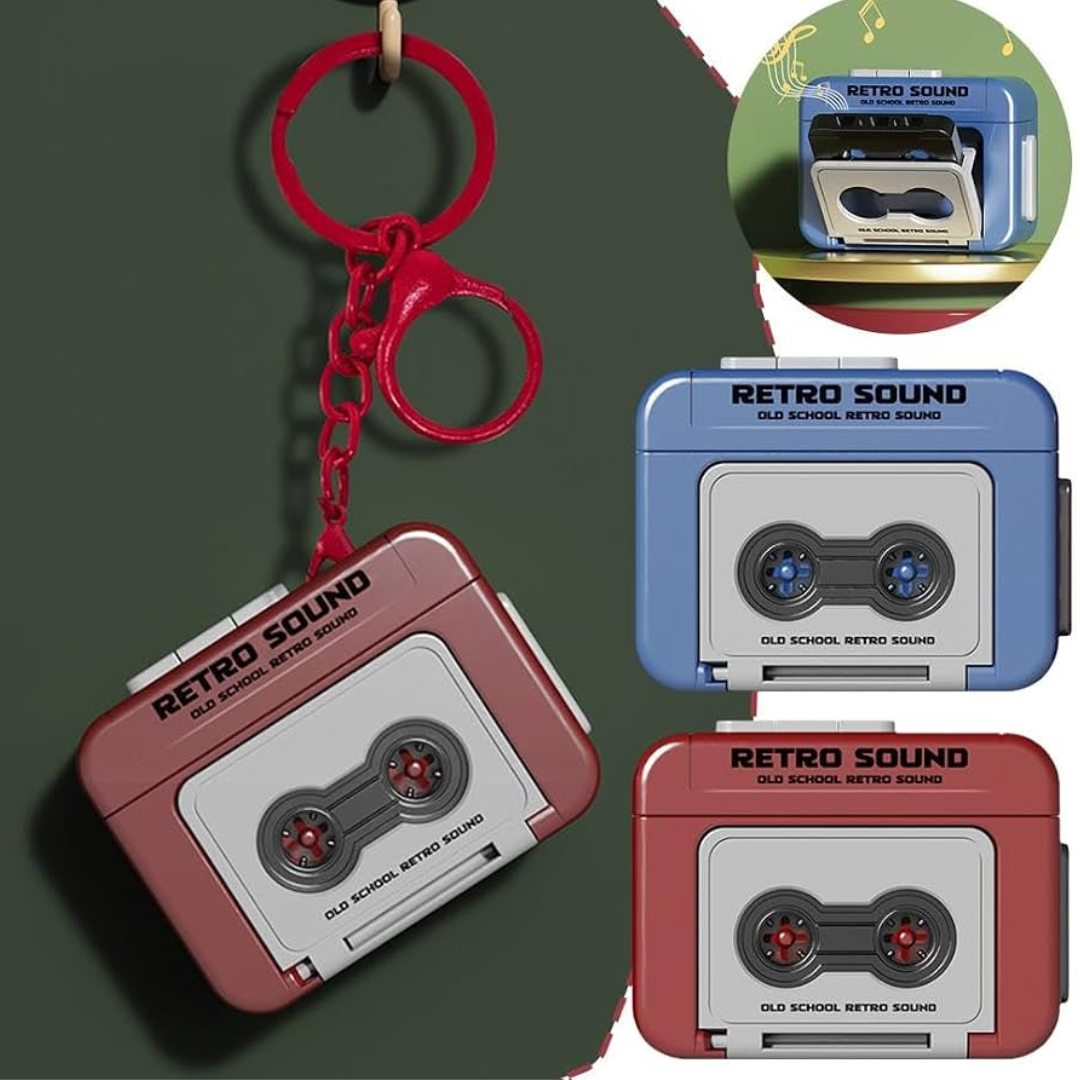 Llavero Retro Con Mini Grabadora